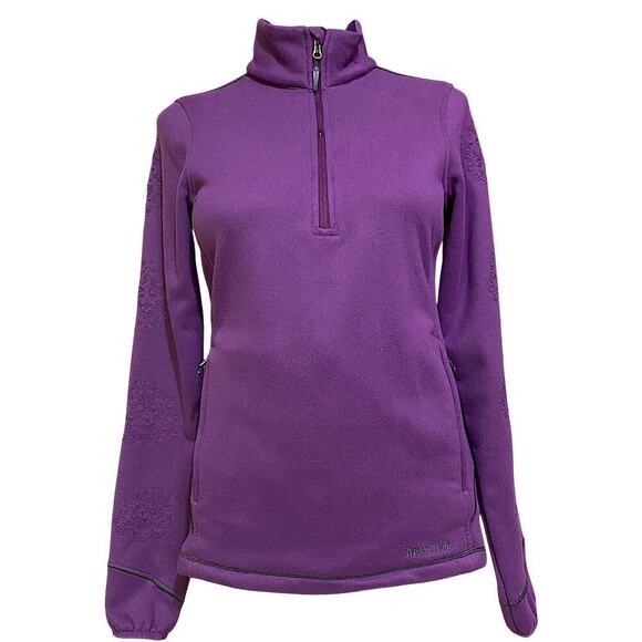 Womens Marmot Floral Stitch- Pull Over Top 1/4 Zip Size S - Picture 1 of 9